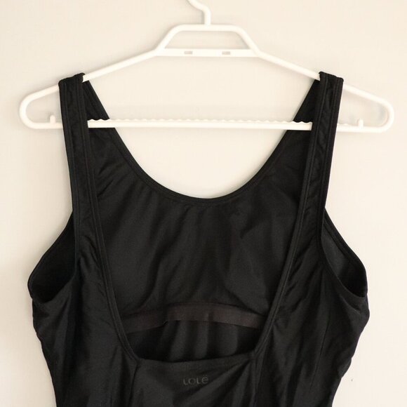 Lole Women's Black Sz 8 One Piece Straps Minimalist Scoop Neck Swim Bathing Suit - Picture 5 of 12